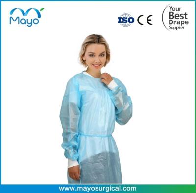 Китай Dental Clinic PP+PE Disposable Isolation Gown AAMI Long Sleeve & Elastic Cuff продается