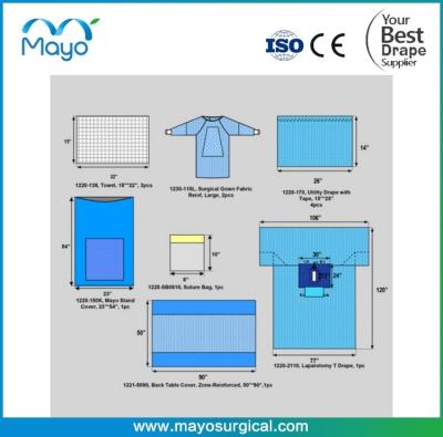 China Complex Gown Laparotomy Surgical Pack With Reinforced Gown for sale