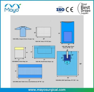 China Gepersonaliseerde drape chirurgische hoofd-halspak voor ENT-chirurgieprocedure Te koop