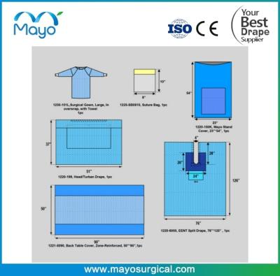 中国 複合素材 パーソナライズされた EENT 手術用パック I 含有 販売のため