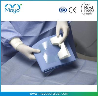 China Water Repellent Surgical Drape With Adhesive / Off Centre And Cable Hole for sale