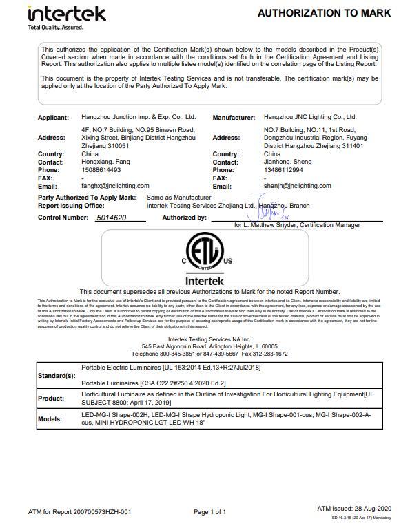 ETL - Hangzhou Junction Imp. And Exp. Co., Ltd.