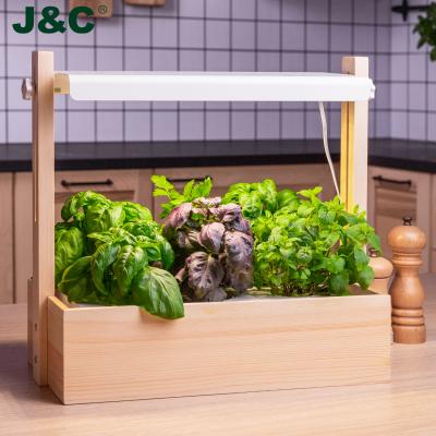 China J&C Minigarden System Herb Garden Decorative Indoor Hydroponic Growing Kit Led Grow Light Height Adjustable for sale