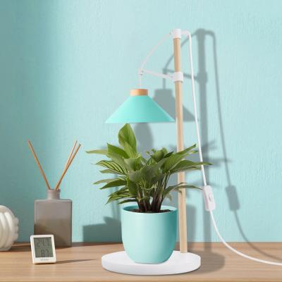 China J&C Style Wooden Table Lamp Indoor Herb Garden Herbal Leaf Smart Mint Normal And Special Lighting 2 In 1 for sale