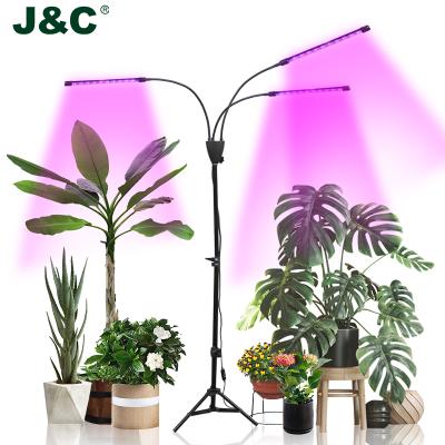 China Seed Starting JNC Three Head Grow Light On/Off Auto-control, Power 36W Led Light, Portable 3/9/12h Grow Lamp For Indoor Plants 2022 for sale