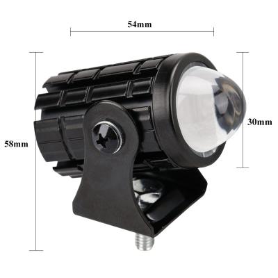 China Universal Car 9-80V Mini Dual Color Motorcycle Headlight Yellow And White Light With Built-in Drive Small Steel Gun for sale