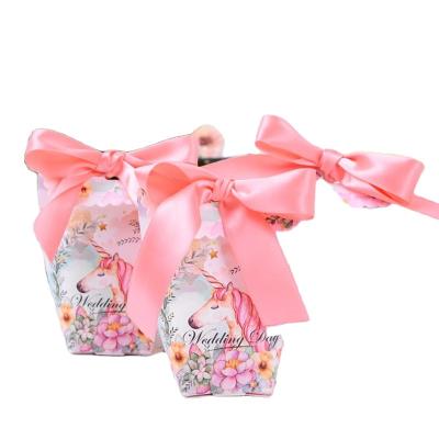 China Cute Recycled Materials Candy Box Gift Paper Bag Candy Bag For Wedding Unicorn Party Birthday Party Baby Shower Favors Supplies for sale