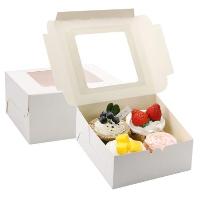 China Recycled Materials 12pcs 6 Compartment Cupcake Boxes Bakery Box Muffin Container With Window And Dividers for sale