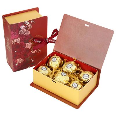 China Book Shape Gift Box Magic Chocolate Candy Reused Antique Materials Present Reused Packaging Box For Wedding Birthday Mother's Day for sale