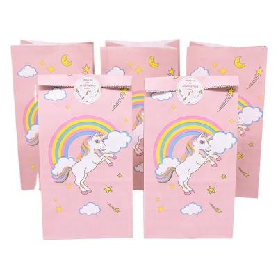 China Reused Materials Unicorn Paper Candy Gift Bag Unicorn Party Cookie Popcorn Box for Kids Girl Birthday Party Decoration Supplies Baby Shower Favor for sale