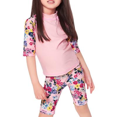 China Japanese Style Breathable Fashion Girls Two Piece Swimsuit Customized Little Girls Short Pants Bathing Clothes Suit for sale