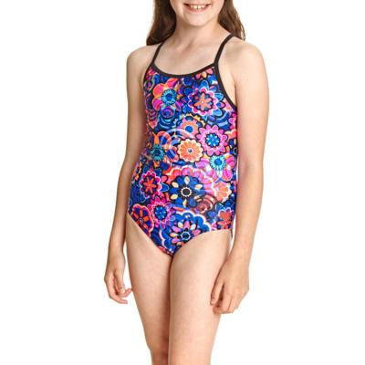 China Breathable Custom Made Slim Teen One-Piece Print OEM Bikini Strap Backless Girls Swimwear for sale