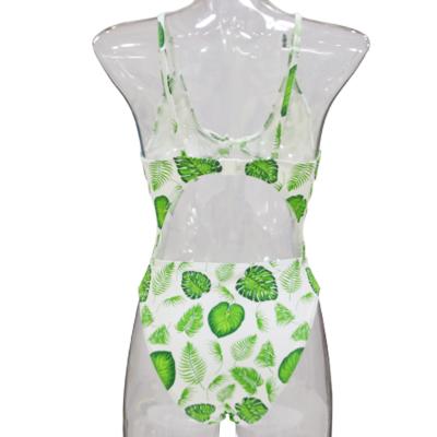 China Breathable Custom Made Sexy Leaf Print High Waist Swimwear Ladies Swimwear Swimwear For Women for sale