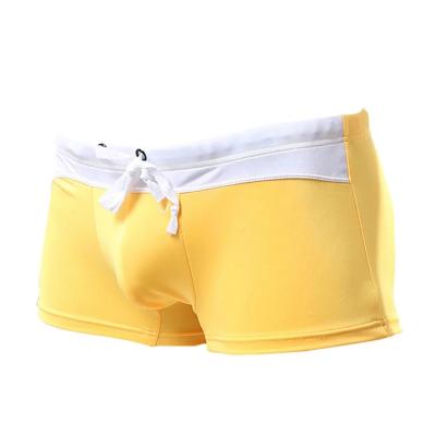 China Logo Mens Sexy Swim Boxer Custom Made Breathable Briefs OEM Quick Dry Swimwear for sale