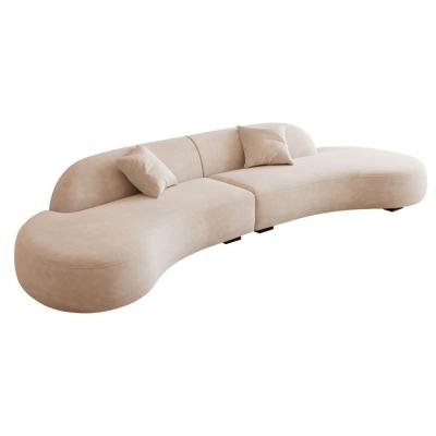 China Reclining Good price New product Semicircle Curved Sectional Sofa Nordic Style couch comfy Minimalist living room sofa relax lazy sofa for sale