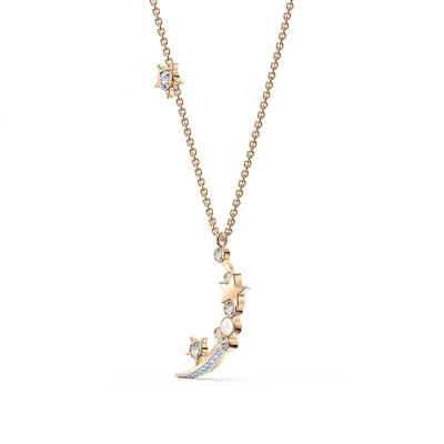 China Coin Crystal Dangle Gold Plated Necklace Lucky Jewelry joyeria de plata 925 de Silver+jewelry 925 Sterling Silver Necklace 12 Constellatory for sale