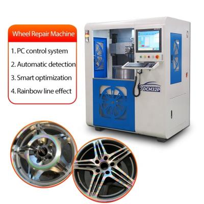 China Repair Car Alloy Rims HIENCE Diamond Cut Wheel Rim Repair Machine Alloy Wheel Rim Repair Vertical Automatic Lathe DCM32P for sale