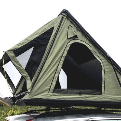 China Hot Sale Camouflage Game Q Hard Shell / Rugged Aluminum Triangle Top Shell Rooftop Tent Roof Top Field Shell for sale