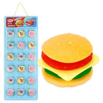 China OEM Natural Candy Soft Chewy Colorful Oil Coated Sweet Sour Fruity Flavored Gummy Giant Burger for sale