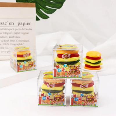 China Natural Mini Sweet Candy Delicious Hamburger Gummy Soft Candy In Box for sale