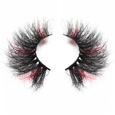 China 2022 Colorful New And Stylish Color Mink Eyelash Strips Fluffy 25MM Mink Eyelash With Color for sale