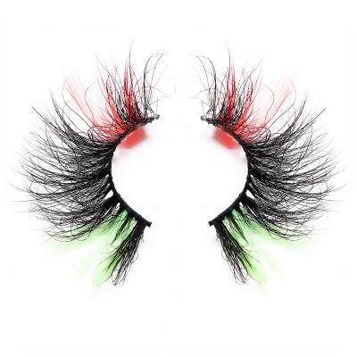 China 2022 Latest Mink Color Eyelashes Wholesale Colored Mink Eyelashes Vendor 25MM Colored Highlights for sale