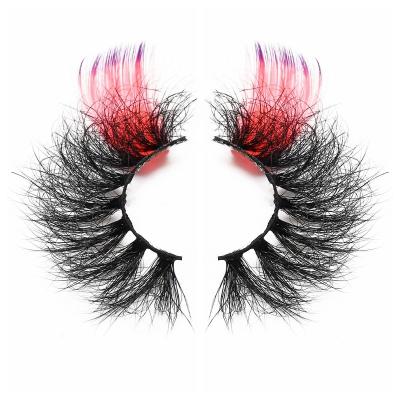 China Low Price Colorful Supplier Colored Highlights Mink Eyelashes Extension Glitter Colored Mink Eyelash for sale