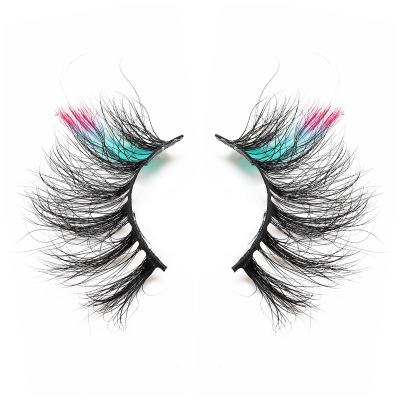 China Well Designed Perfect Quality Fluffy Eyelashes Colorful Color Mink Eyelashes 25MM Glitter Mink Color for sale