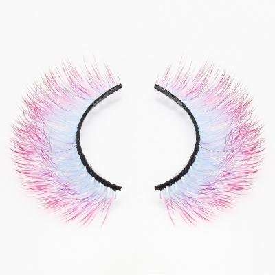 China Hot Selling Fake Colored Mink Colored Eyelashes 17-20MM Colorful Mink Eyelashes Makeup Lashes Vendors For Girls for sale