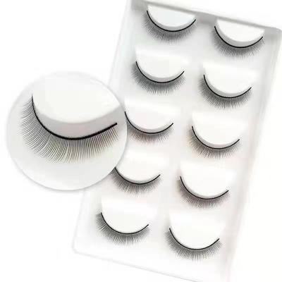 China Natural Long For Practice Mink Lashes Full Strip False Eyelashes Beginner Lashes 5 Pairs Exercise Eye Beauty Practice Training Lashes for sale