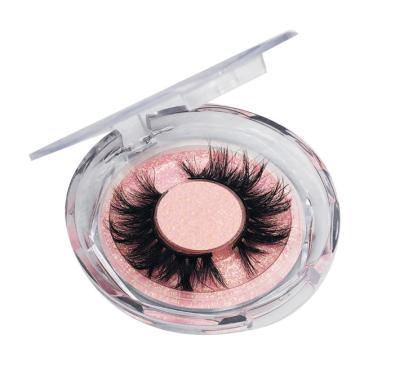 China Factory wholesale price 3d 5d eyelash natural long fluffy high quality mink eyelash with round diamond case eyelash seller for sale