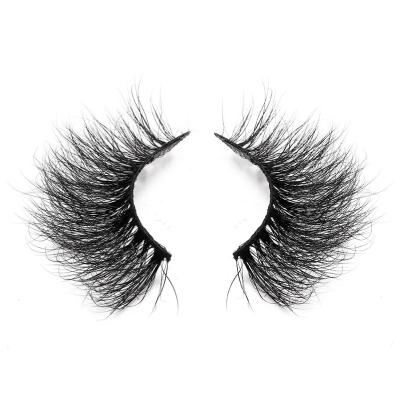 China Long Natural Mink Eyelashes Real From Factory 25MM Mink Eyelash Fluffy Messy Tapered for sale