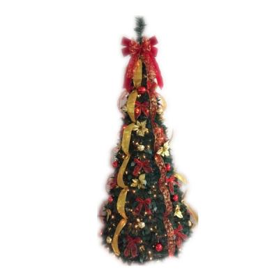 China Decorative Indoor Christmas Tree Upside Down Decorated by Festival Christmas Tree Light Home Decoration for sale