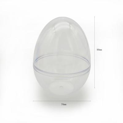 China Clear Plastic Candy Container Flat Bottom Easter Egg Ball Candy Container for sale