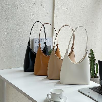 China Vintage PU Shoulder Bag Bucket Bag Armpit Leather Daily Warm Stylish Smooth Leather Armpit Bag Armpit Bag for sale