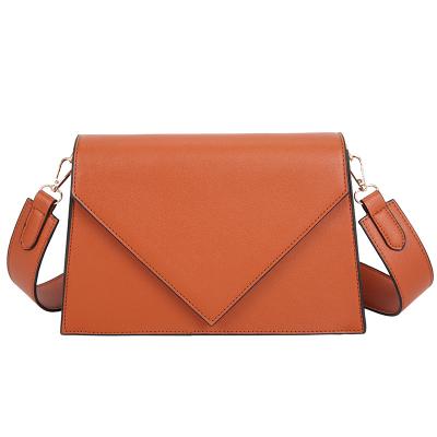 China Daily Fashionable Envelope Bag Solid Color PU Leather Messenger Bag With Two Shoulder Straps Wholesale Handbags For Women for sale