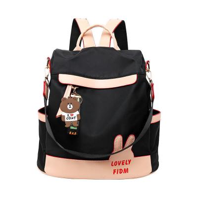 China Fashionable Anti-theft Oxford Cloth Backpacks Lightweight Letters Other Backpacks Anti-theft Laptop Backpacks With Bear Pendant for sale