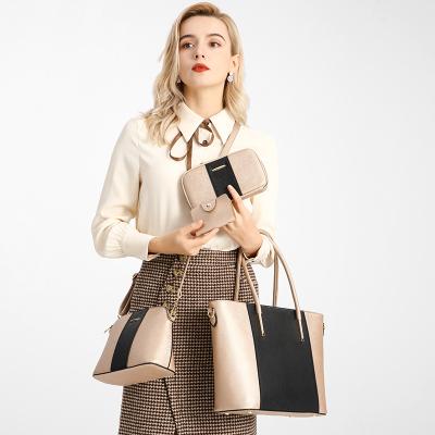 China Lady Wholesale classic luxury design epsom pu leather contrast 4 color in handbag at 1shopping bags sets purses and handbags for OL for sale