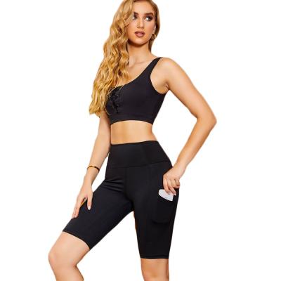 China Spring Breathable Summer Female Workout Clothing Shorts Yoga Sets Casual Two Piece Corset Women Two Piece Yoga Suit for sale