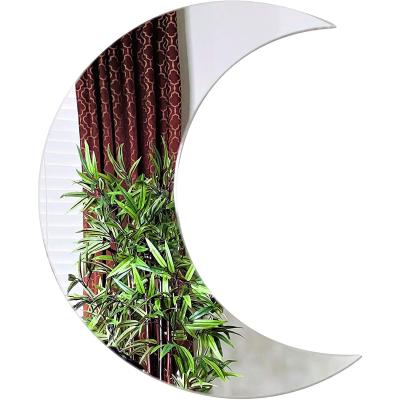 China Custom Bohemian Style DIY Bedroom Decoration Gondolas Shape Cosmetic Wall Mirror Moon Vanity Mirror for sale