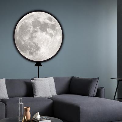 China Lighted Wall Desk Mirror For Bedroom Decoration With Dimmable Moon Pattern for sale