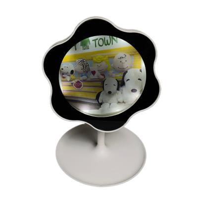 China Hot Selling Sublimation Flower Desktop Magic Shape Mirror Lighted Magic Photo Frame Mirror With USB Plug for sale