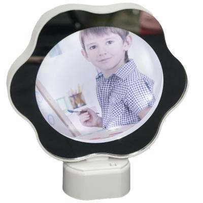 China Creative flower-shaped view lighted makeup photo mirror photo frame mirror magic magic mirror for sale