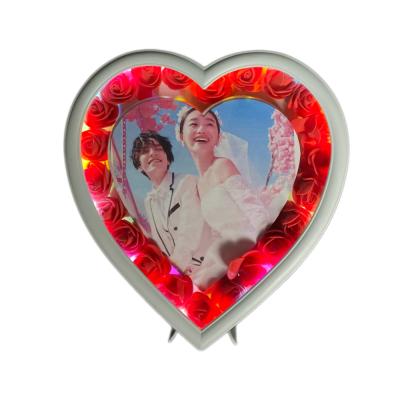 China Love Personal Shape Mirror Makeup Wedding Photo Mirror Lighted Filling Magic View for sale