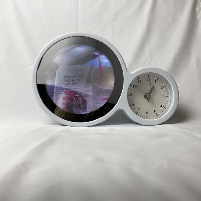 China Custom Sublimation Clock Photo Frame LED Lighted Magic Mirror With USB Charger For Gifts for sale