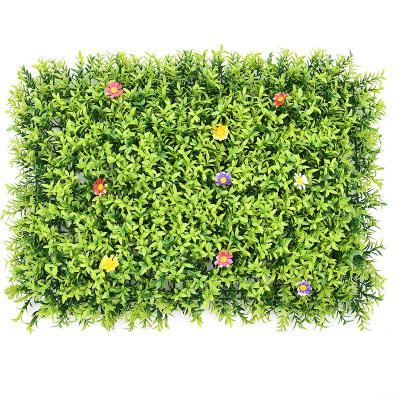 China Wholesale Plastic Eco-friendly Artificial Green Grass Wall Panel Plant Wall Boxwood Panels Topiary Fence For Garden Hedge Plant Decoration for sale