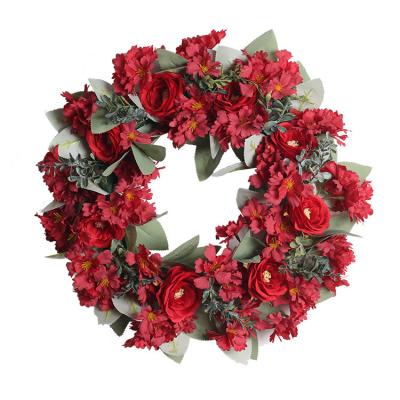 China Environmental Silk Flower Garland For Front Entrance Farmhouse Decoration Artificial Garlands And Plants for sale