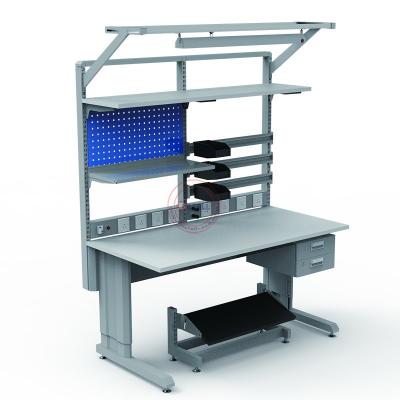 China Machinery Repair Shops Detall ESD Adjustable Electric Work Bench With Footrest for sale