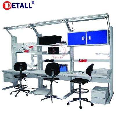 China Warehouse Detall Double Sided ESD Repair Worktable Electric Mobile Lab Bench for sale