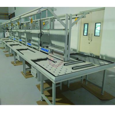 China Heat Resistant Detall workshop small motorcycle assembly line conveyor belt with roller and belt for sale